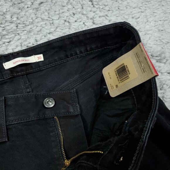 Levi's Superlow Bootcut Low Rise Y2K Stretch Jeans Black Size 30 x 32 90s - Picture 5 of 8